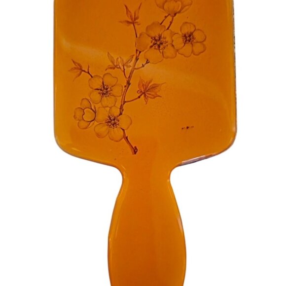 Vintage Mirror Vanity Floral Design & Faux Tortoiseshell Marbled Backing - Picture 1 of 3